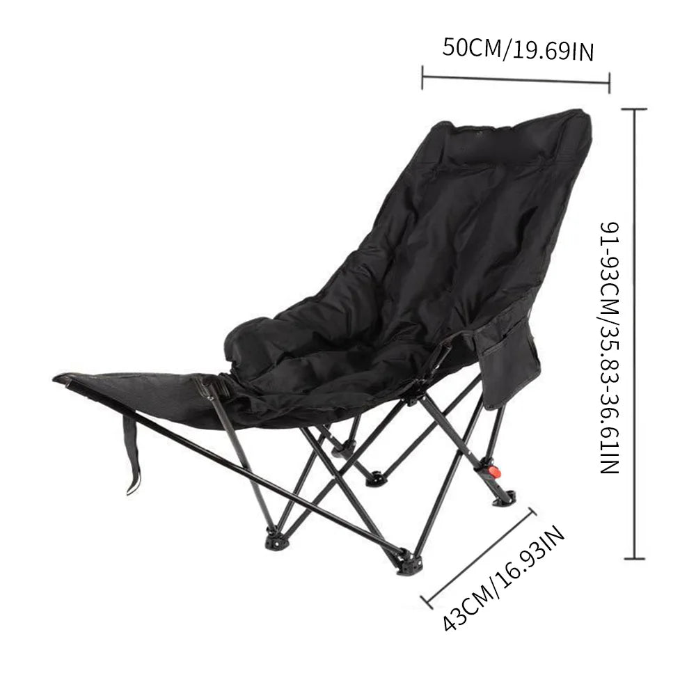 Outdoor Recliner Padded Chair With Storage Bag.