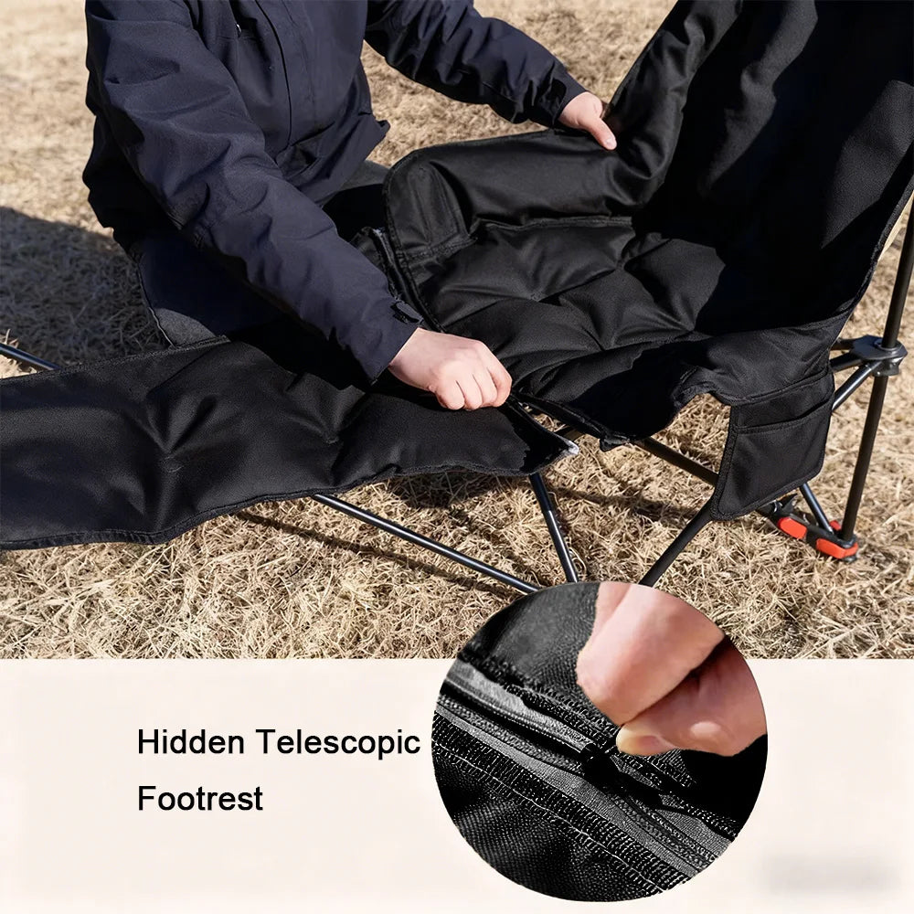 Outdoor Recliner Padded Chair With Storage Bag.