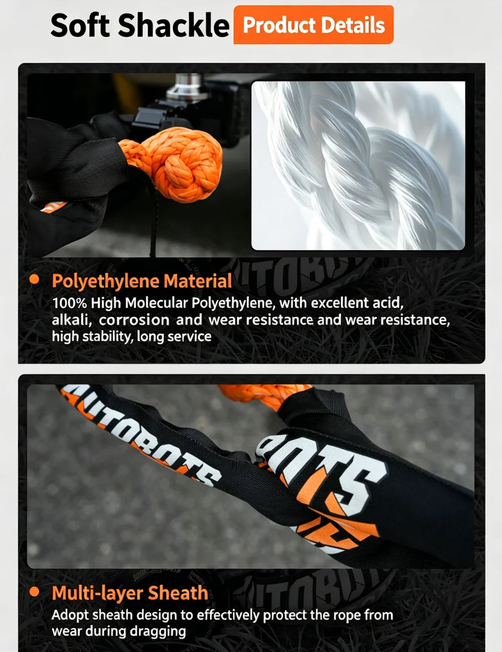 Soft Shackle Black Recovery Ring Set