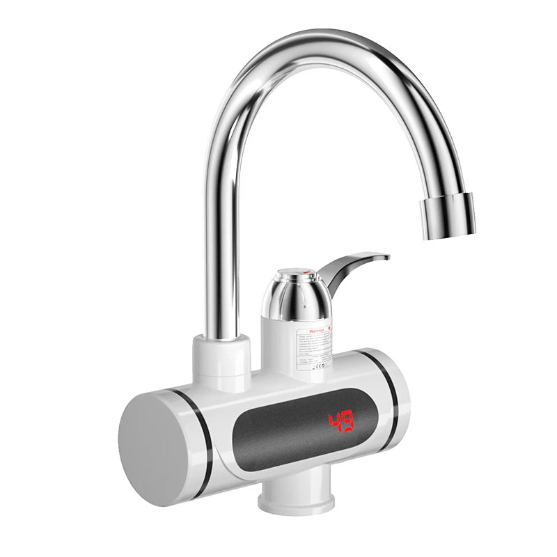 3-Second Instant Hot Water Tap Electric Heater Faucet, Cold & Hot Dual Use, Digital Temperature Display, Kitchen Bathroom Water
