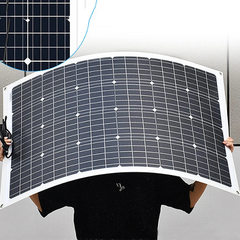 200W 18V Flexible Solar Panel Module 18V High Efficiency Battery Charger Module Waterproof Monocrystalline Boat Car RV Marine