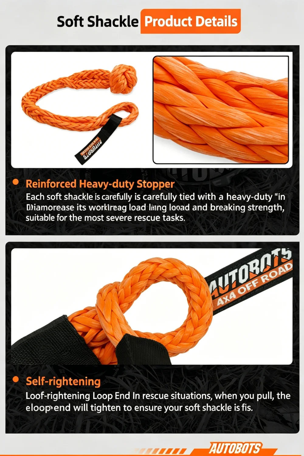 Soft Shackle Black Recovery Ring Set