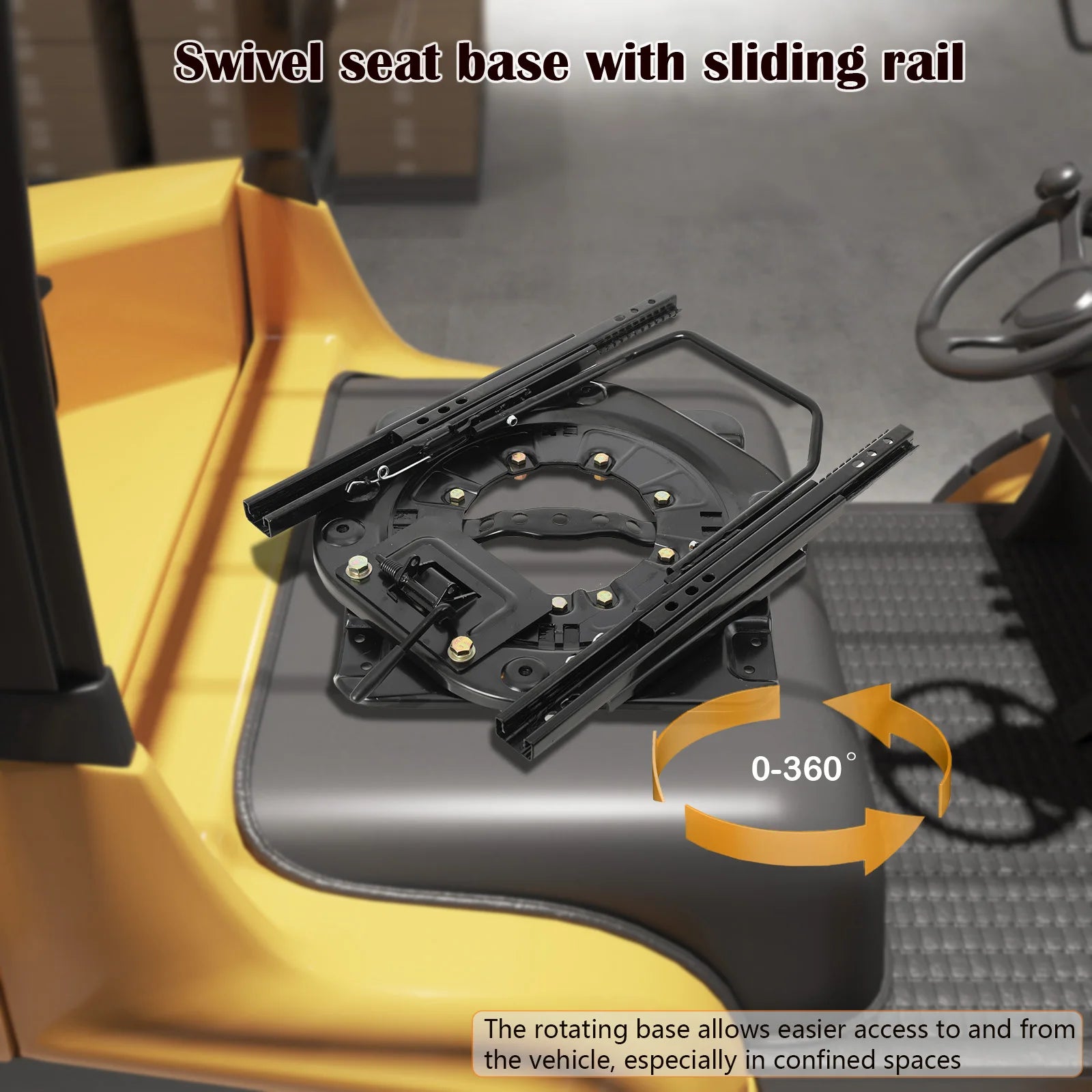 Swivel Seat Base with Sliding Rail, Universal Rotating Car Seat Sliding Rail Seat Swivel Base for Motorhome RV Campers Truck