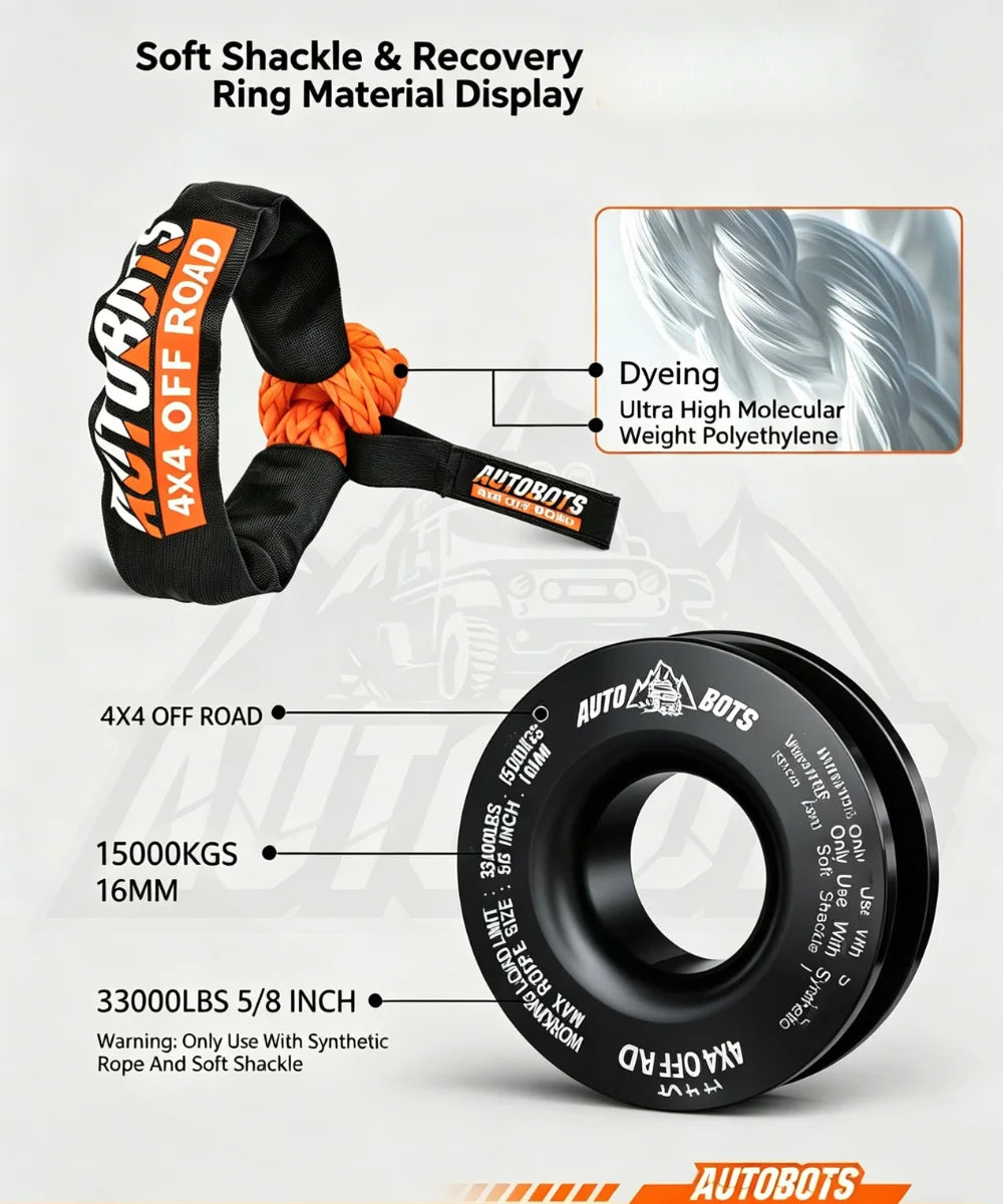 Soft Shackle Black Recovery Ring Set
