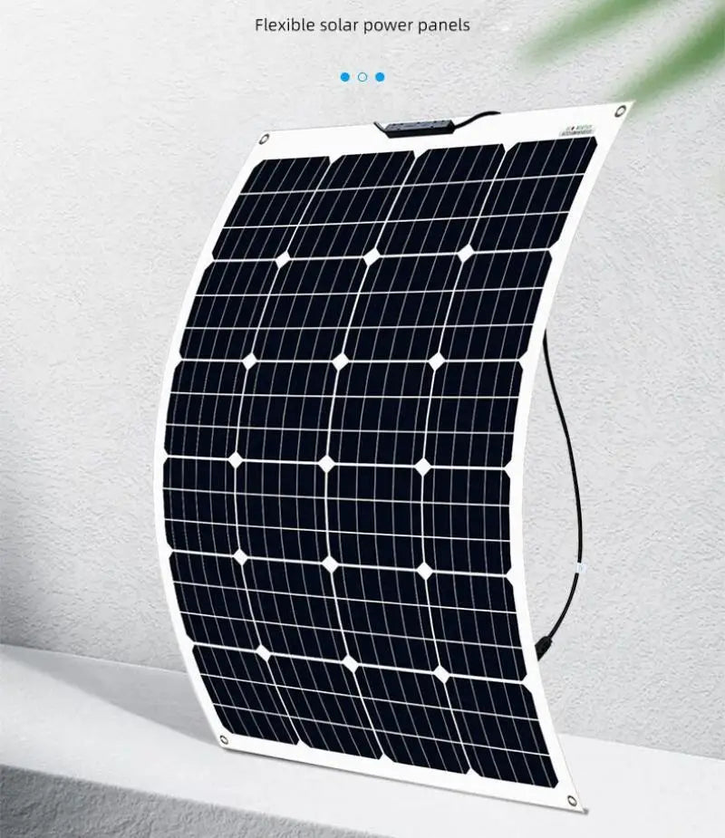 200W 18V Flexible Solar Panel Module 18V High Efficiency Battery Charger Module Waterproof Monocrystalline Boat Car RV Marine