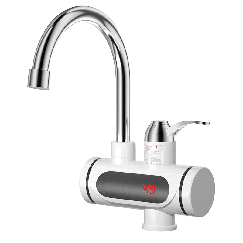 3-Second Instant Hot Water Tap Electric Heater Faucet, Cold & Hot Dual Use, Digital Temperature Display, Kitchen Bathroom Water