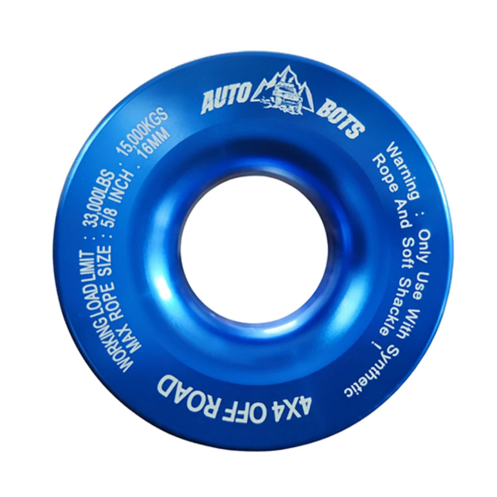 2 Winch Soft Shackle+Blue Recovery Ring Set Soft Shackle Synthetic Rope