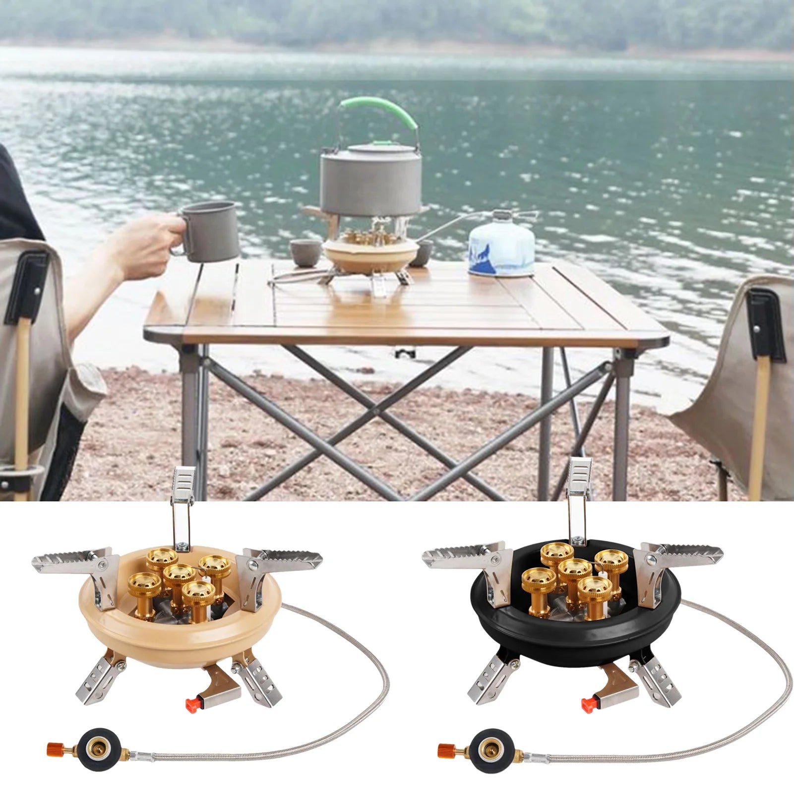 Mini Camp Stove Portable 5-Core Strong Power Gas Stoves