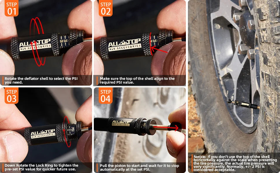 Auto-Stop Tire Deflator Valve Kit