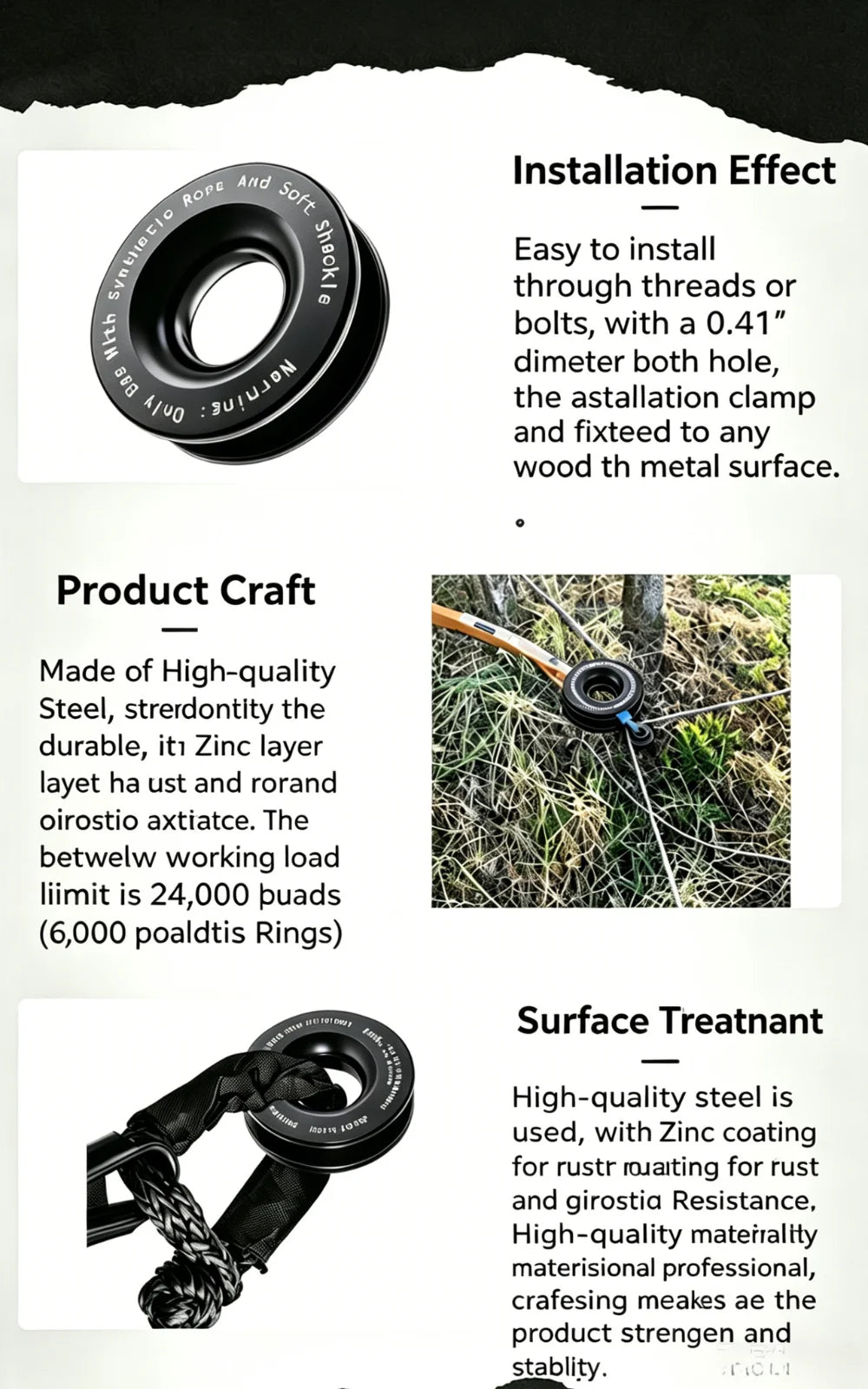 Soft Shackle Black Recovery Ring Set