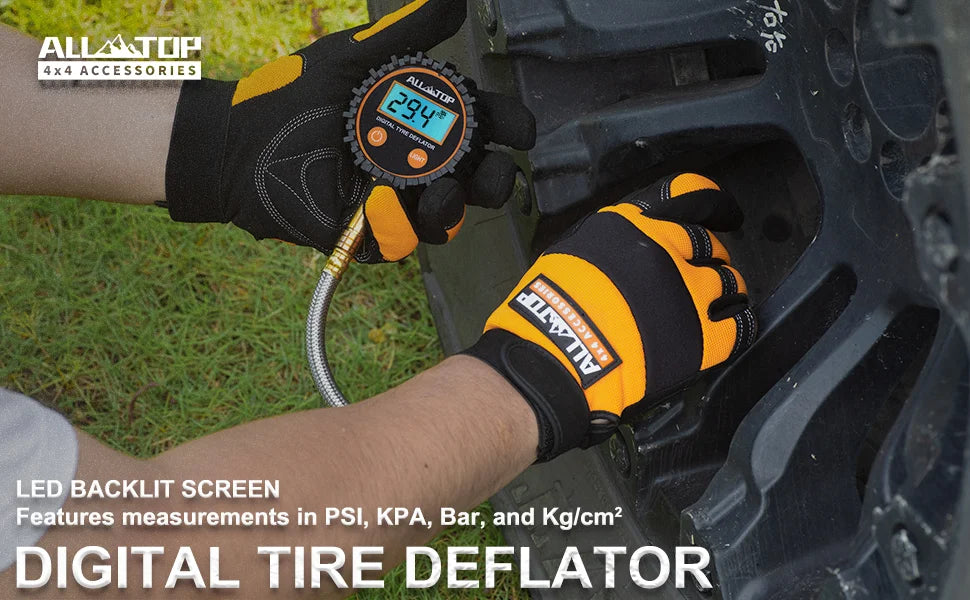 Professional Rapid Air Down 4x4 Tire Deflator Kit Pressure Gauge 250 PSI Accurate & Fast Tire Air Down Tools Rapid Tire Deflator