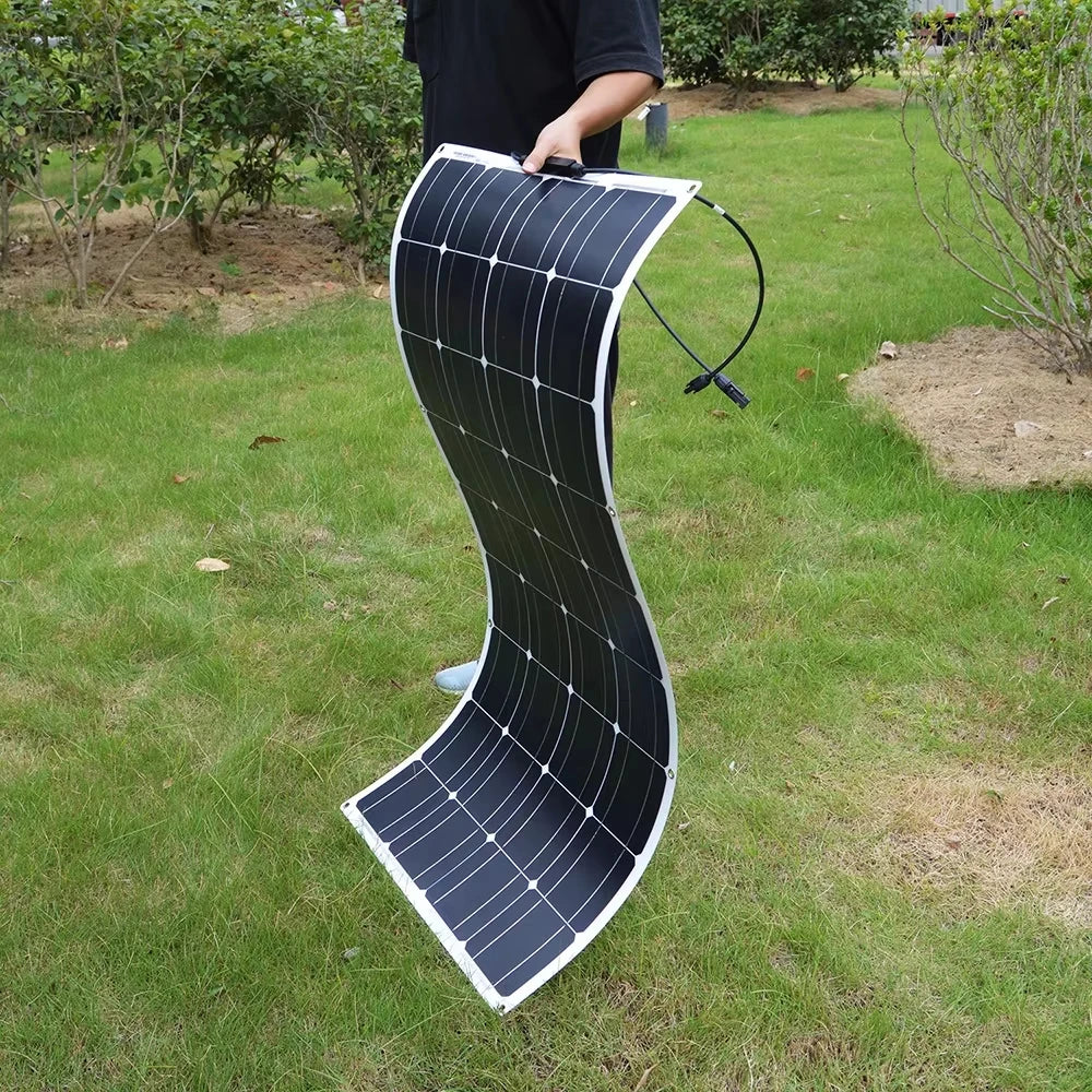 DOKIO 18V 100W Flexible Solar Panel Complete With 12V Battery Charging Controller