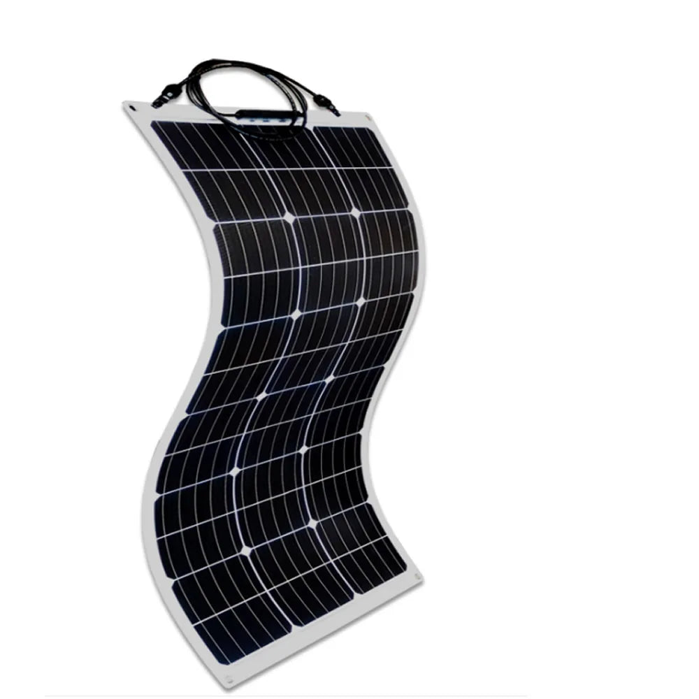 200W 18V Flexible Solar Panel Module 18V High Efficiency Battery Charger Module Waterproof Monocrystalline Boat Car RV Marine