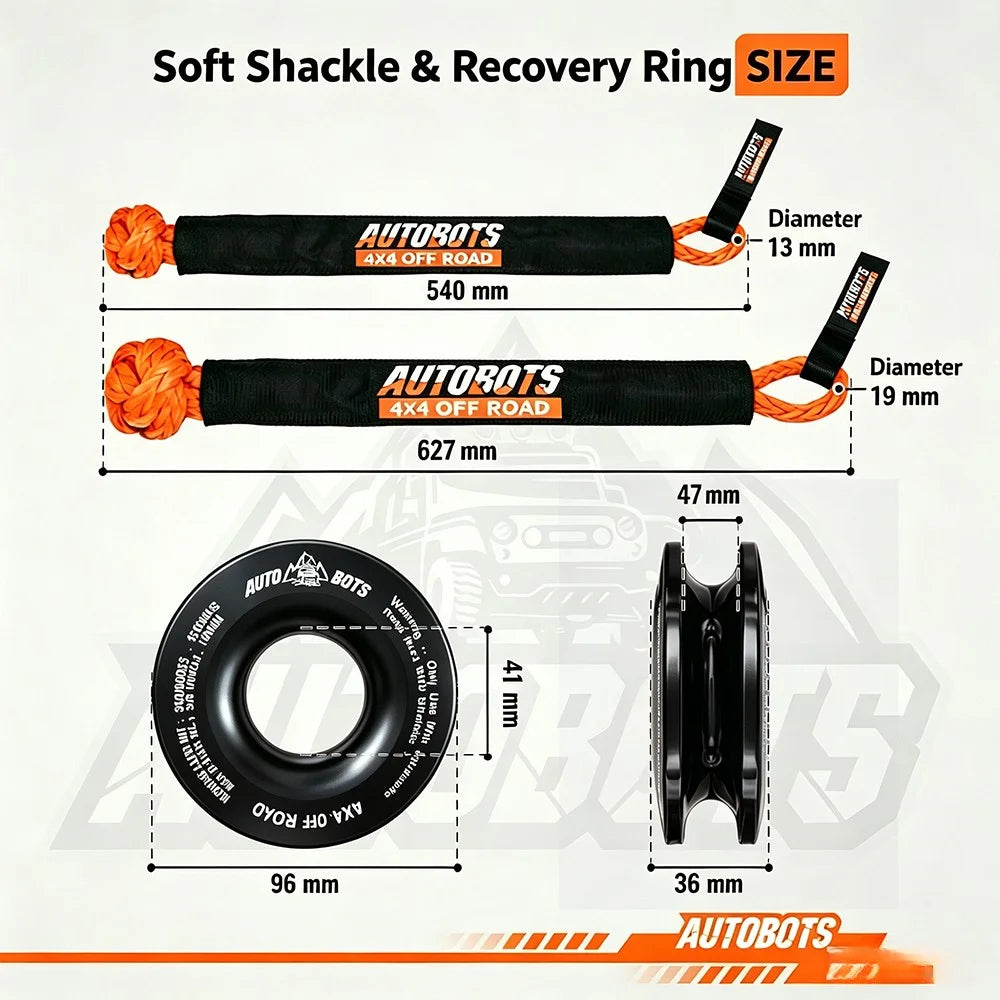 Soft Shackle Black Recovery Ring Set