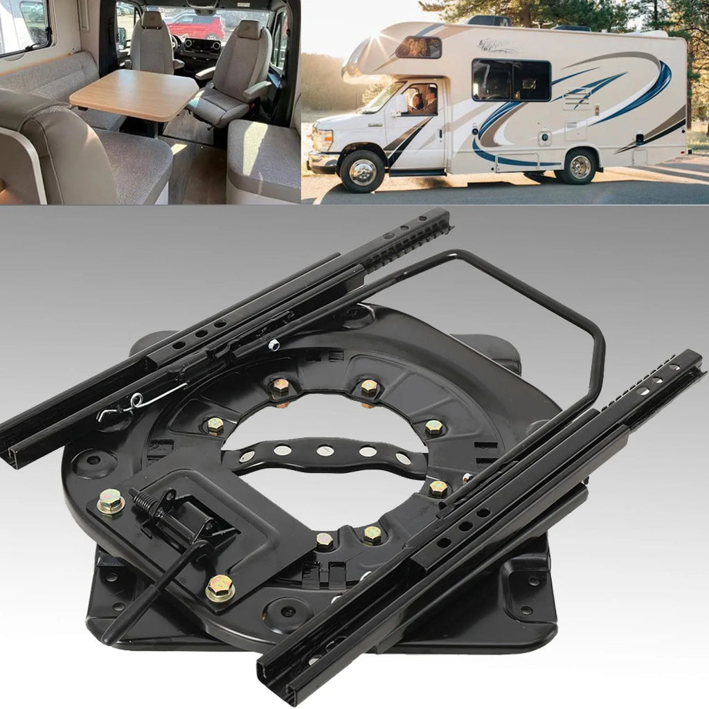 Swivel Seat Base with Sliding Rail, Universal Rotating Car Seat Sliding Rail Seat Swivel Base for Motorhome RV Campers Truck