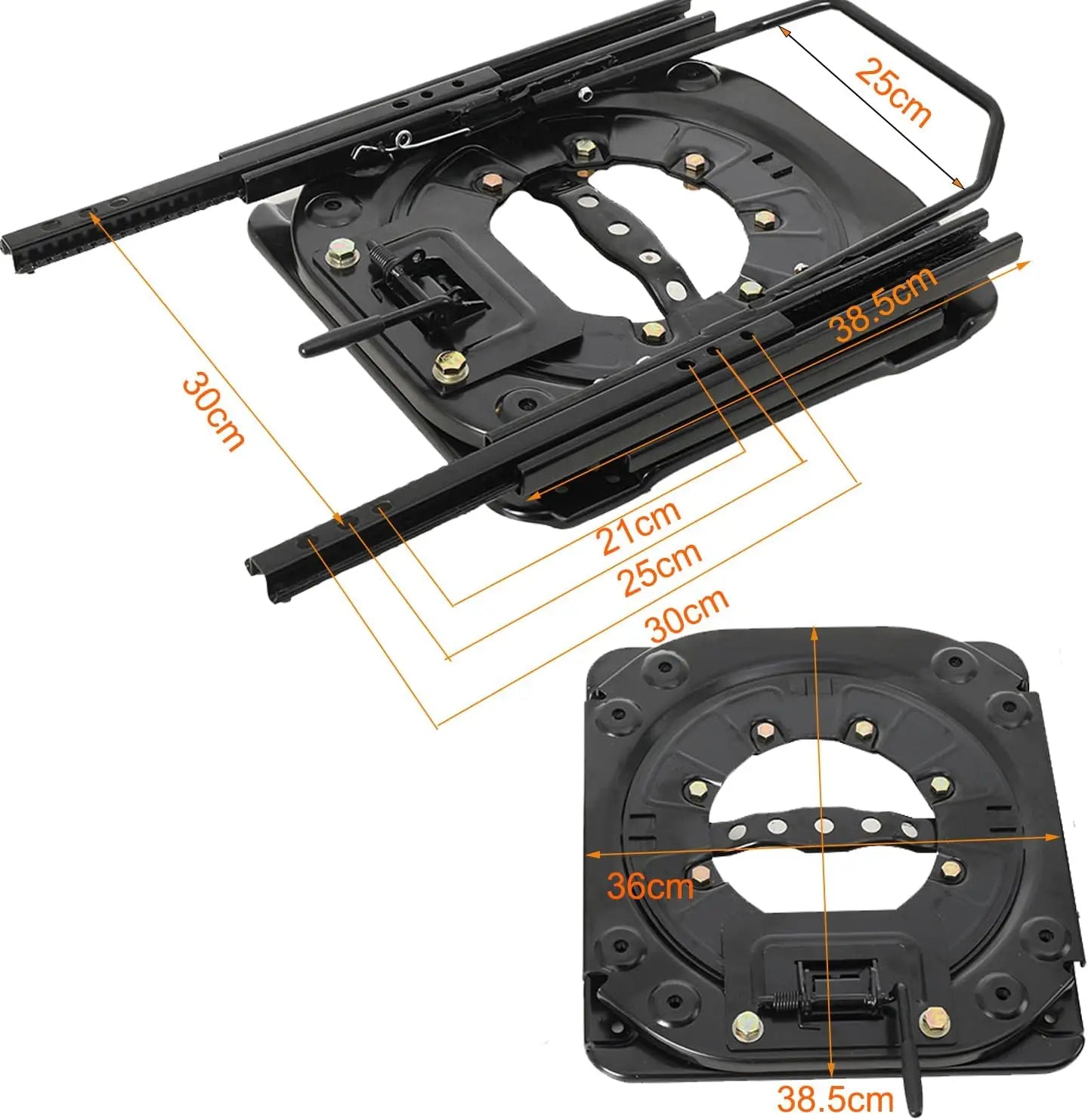 Swivel Seat Base with Sliding Rail, Universal Rotating Car Seat Sliding Rail Seat Swivel Base for Motorhome RV Campers Truck