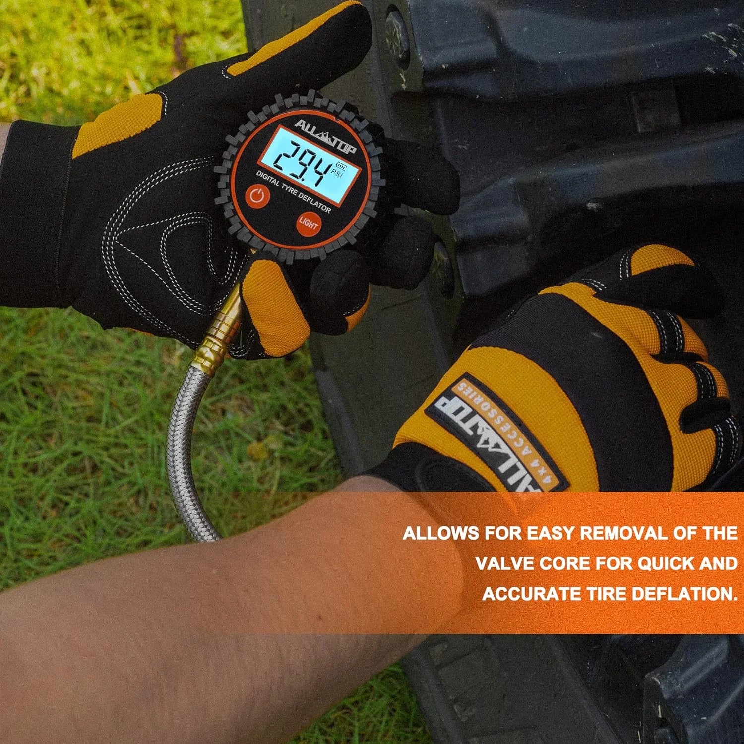 Professional Rapid Air Down 4x4 Tire Deflator Kit Pressure Gauge 250 PSI Accurate & Fast Tire Air Down Tools Rapid Tire Deflator